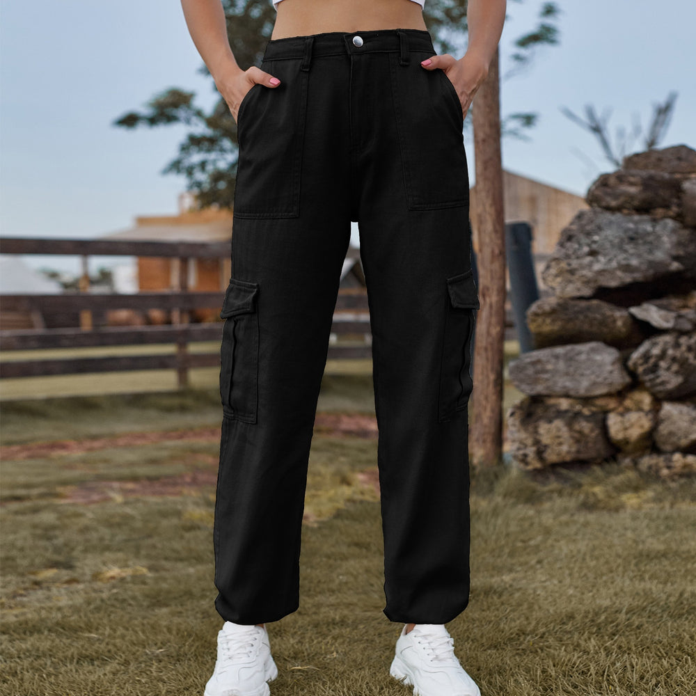 Insfashion cross-border  new arrival denim semi-elastic design stylisheasiest for matchworkwear pants  women's fashion