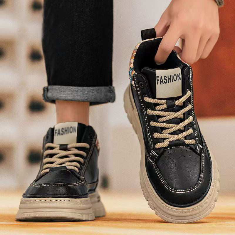 Best sellingbootsmen2026new arrivalspring high-top easiest for matchcasualmen leather surface heighteningeasiest for matchworkwear boots