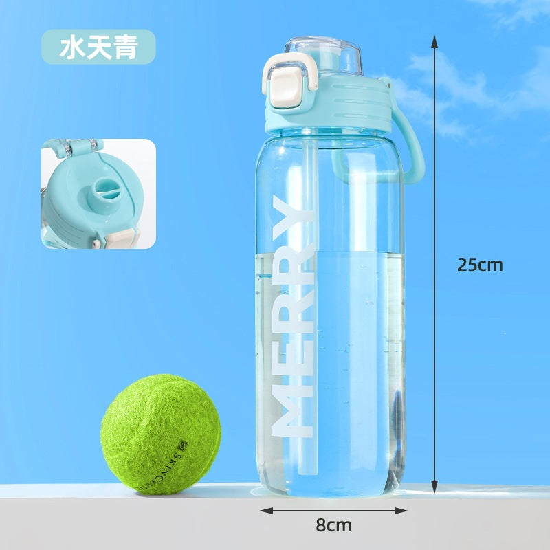 large-capacity plastic sports water bottle summerbest selling plastic water cup with straw student kids bouncing water cup