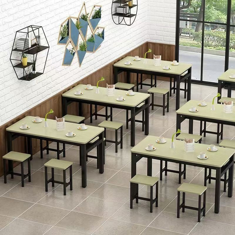 Dining table and chairs, commercial restaurant table and chair set, breakfast home use, minimalist rectangular snack bar table, cafeteria table