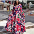 African women's clothing  new plus size summer   elegant dress with belt
