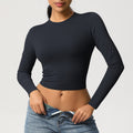Ready-to-ship cross-border high-stretch quick-dry t-shirt yoga top pilates running workout fitness yoga long sleeve top