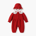 Newborn baby clothes 100-day celebration bodysuit romper one-year-old red fleece-lined long sleeve crawling suit autumn/winter