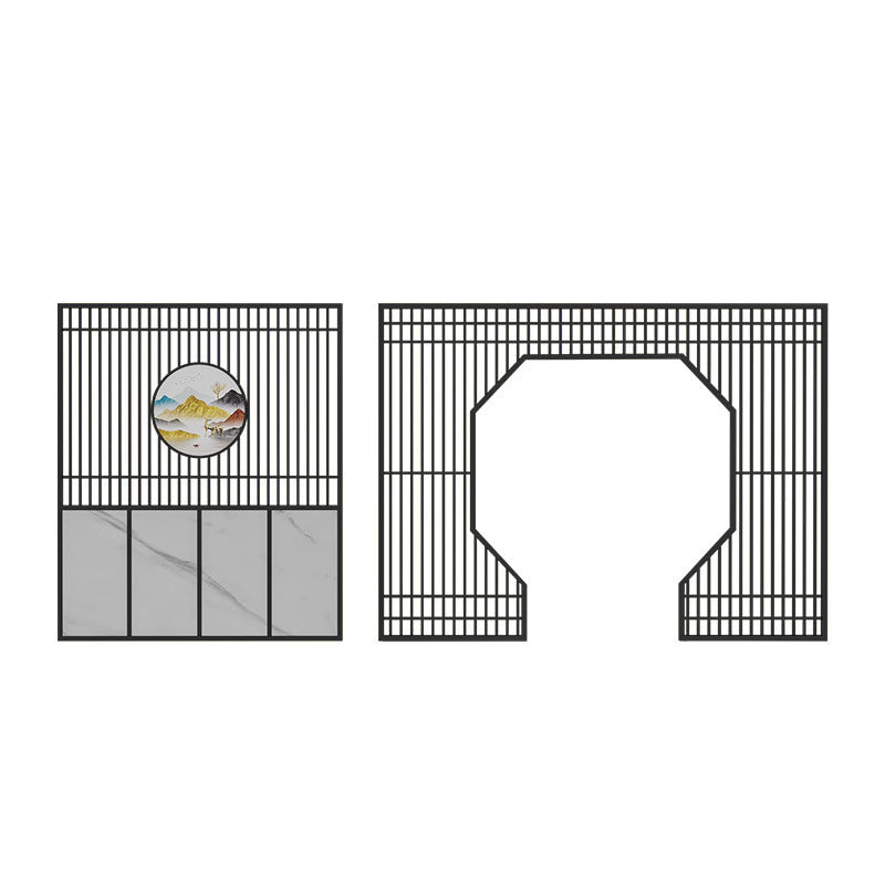 New Chinese-style moon cave door private room screen hotel restaurant wrought iron box card seat catering barbecue hot pot arch partition