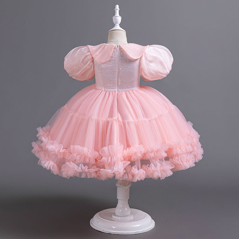 Yimingwei cake skirt girls' dress children's clothing korean girl runway performance costume kids princess tutu skirt