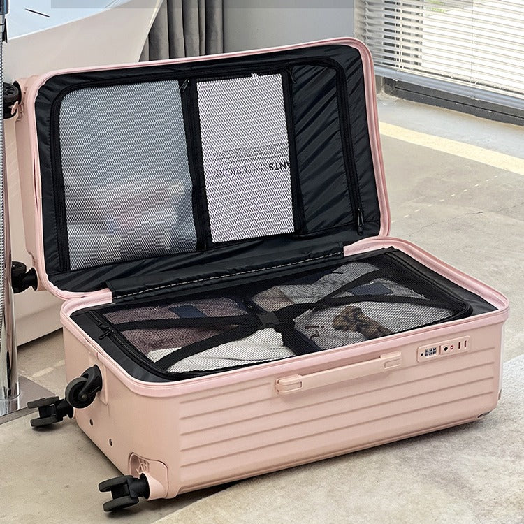 Jiaxing large-capacity suitcase female high-value student trolley case 24-inch suitcase bag factory leather case password box