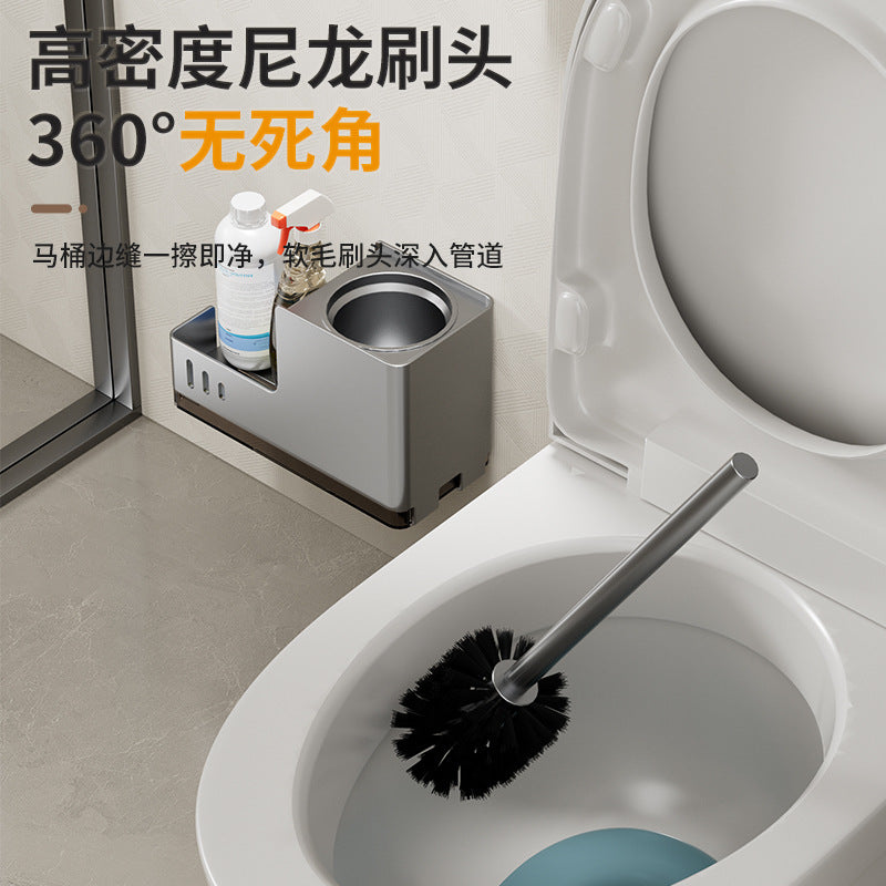 马桶刷置物架免打孔家用无死角厕所刷子卫生间浴室坐便器清洗神器