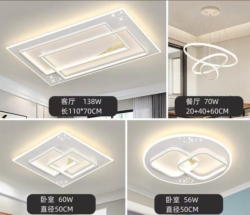 Guangdong Zhongshan Lighting Daquan Combination Whole House Package Living Room Ceiling Light Modern Simple Atmosphere New 2024