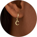 European and american cross-border retro fashion stainless steel gold-plated 26 english alphabet letter pendant earrings jewelry for women