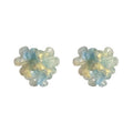 Blue floral stud earrings - spring seaside vibes, vacation style, trendy, fresh, sweet, and elegant earrings - wholesale