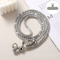 Crystal silver beads [long crossbody cord]
