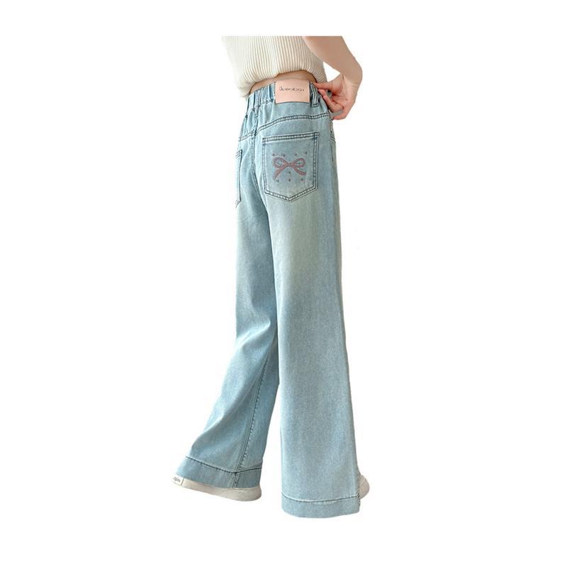 Girls' pants:  summer new arrivals - stylish straight-leg trousers, lightweight wide-leg jeans for older girls, slim-fit summer denim pants for kids