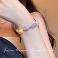 Dopamine candy color heart beaded bracelet - trendy, sweet, and versatile style for women - hot girl inspired jewelry