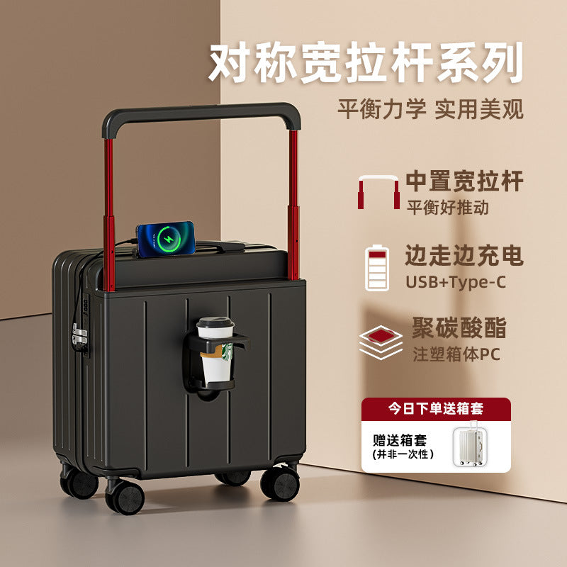 Luggage Wide tie rod Multifunctional password box New 20-inch boarding case Student travel password box Large capacity box