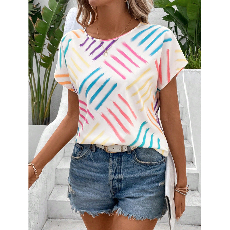 summer european and american cross-border trade style top - short sleeve summer