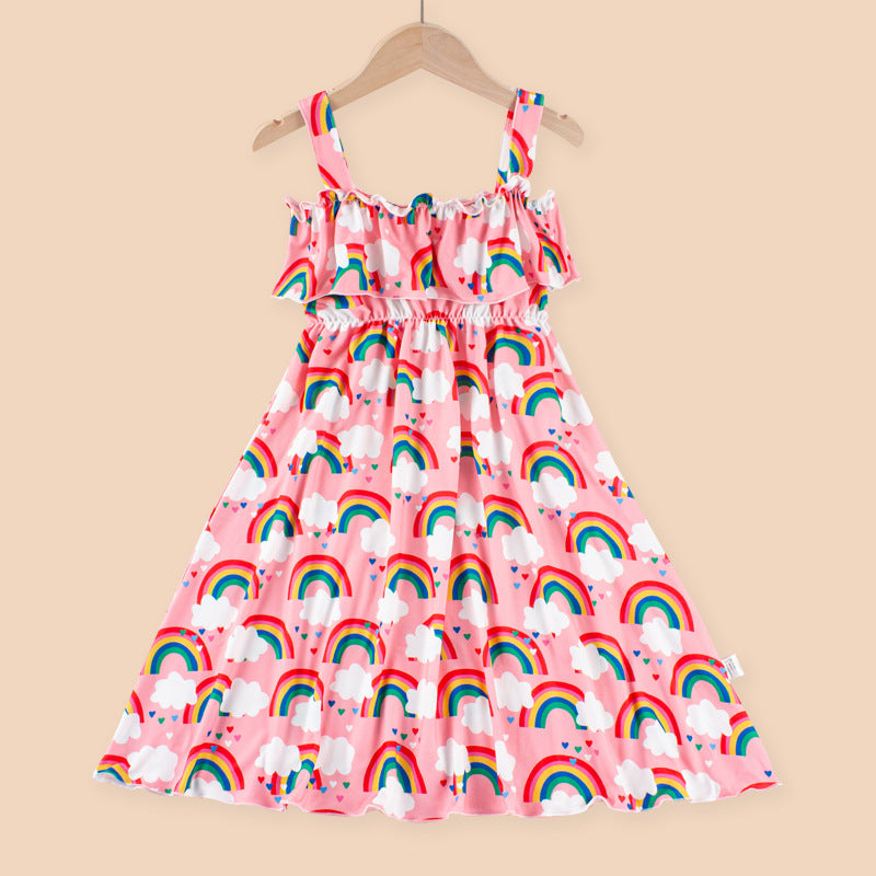 European and american style ruffle off-the-shoulder floral dress - milk silk printed strapless dress - dropshipping available