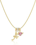 hot-selling dopamine 26 english letter necklace, girly, light luxury, niche, high-end letter diamond-studded necklace for women