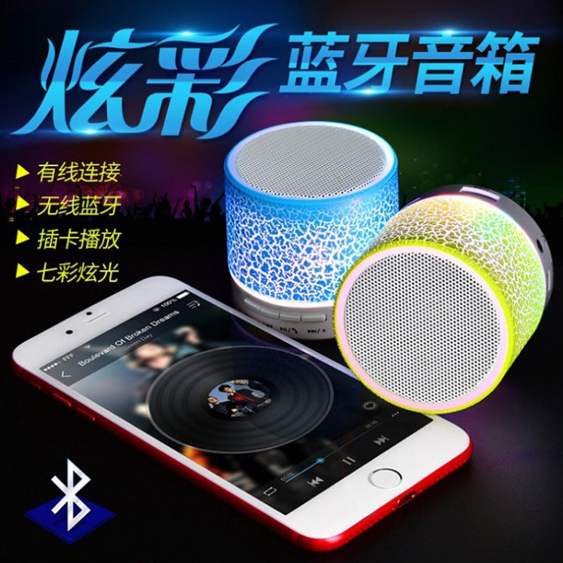 Cracked a9 wireless bluetooth speaker - iron horn stereo sound, outdoor mini portable, card slot, new bass gift box