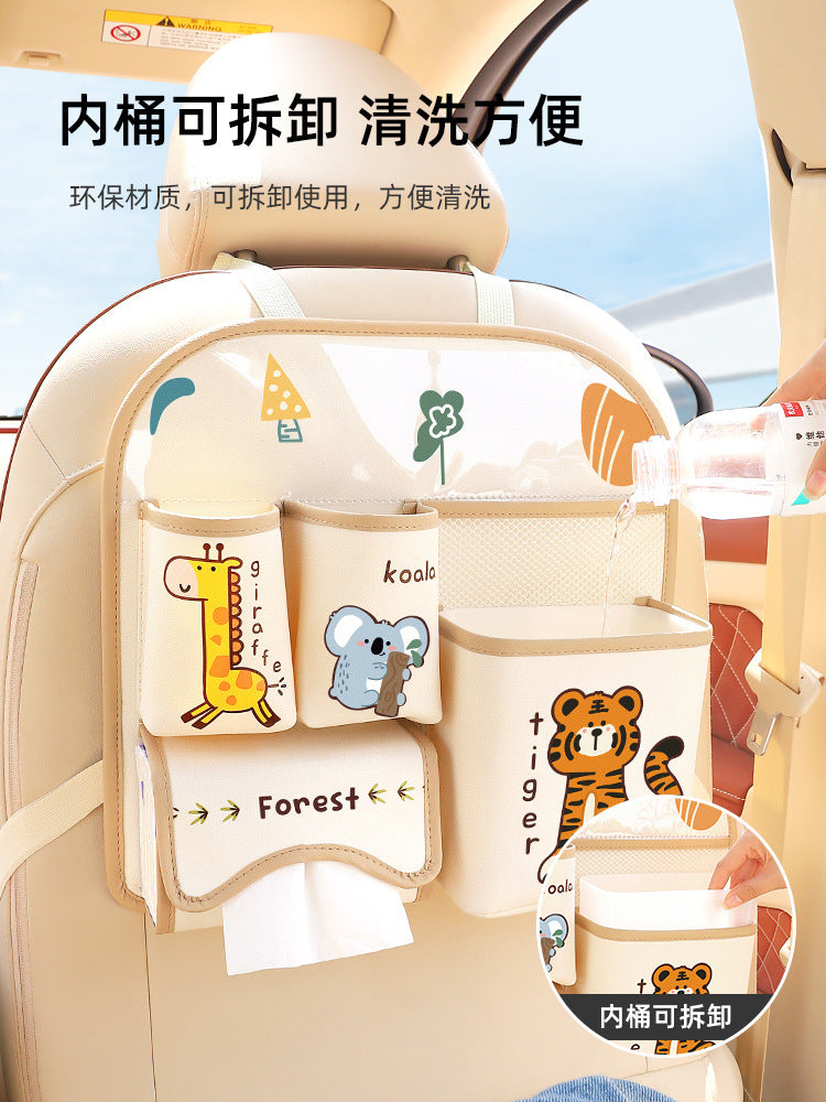 Car storage hanging bag Car seat back storage bag Car tissue box Rear storage box Cartoon rack
