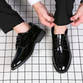 2024 new versatile black business formal leather dress shoes for men - lace-up work shoes, wedding shoes, stylish men's footwear