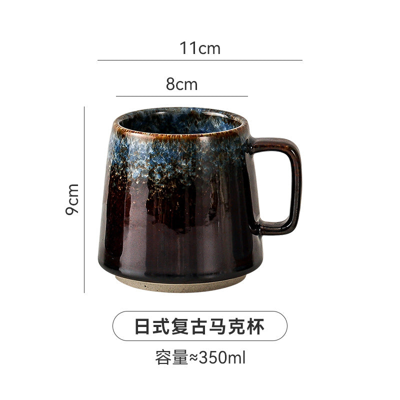Japanese-style stoneware mug - ceramic drinking cup for water, milk, coffee - stylish breakfast mug for home or office - teacup