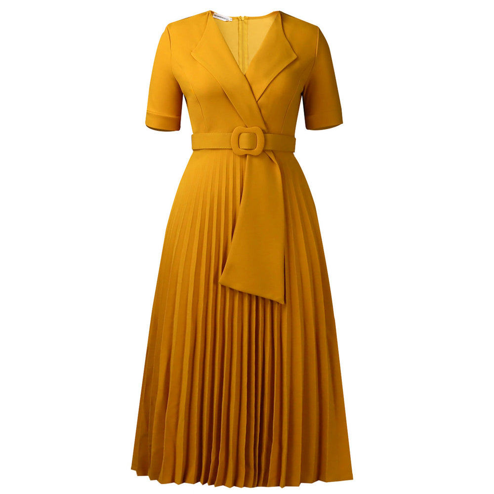 D593  fashion sexy short sleeve v neckfashionelegantelegance pleated plus sizehigh waist african dress