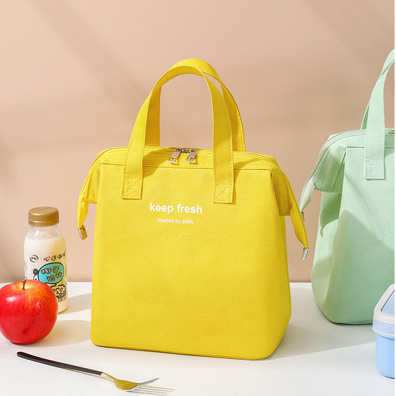 Oxford cloth bento bag, new student portable lunch bag, bring rice bag to work, large capacity thickened thermal insulation lunch box bag