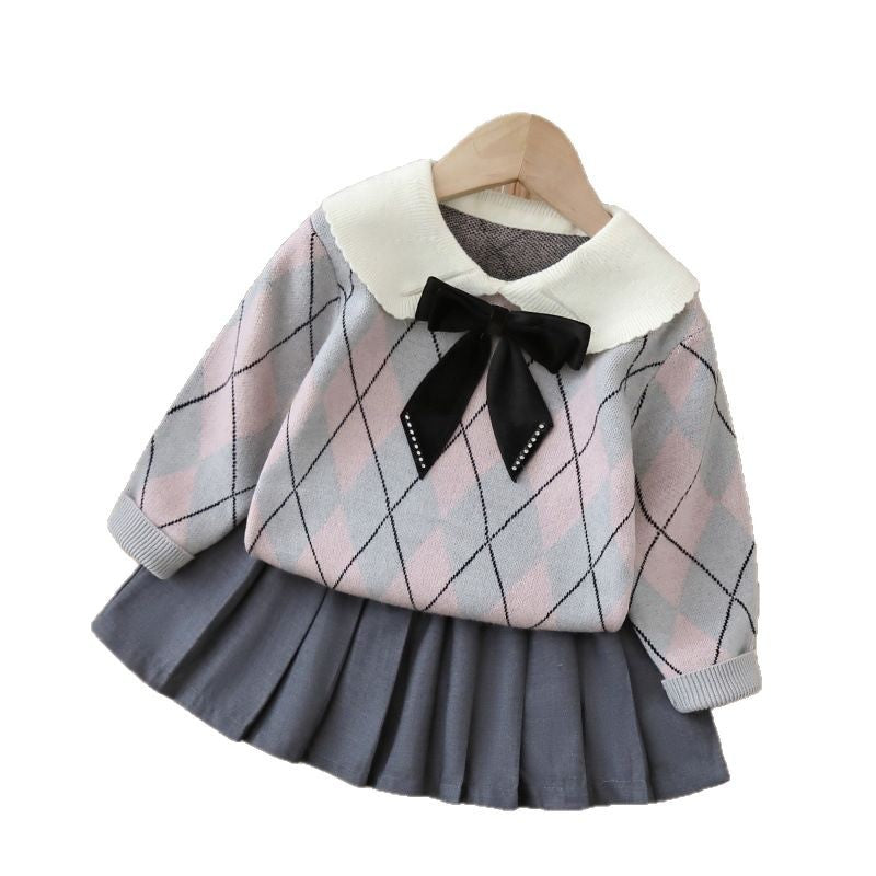 Girls' jk uniform set with pleated skirt - new spring  collection - preppy style girls' outfit