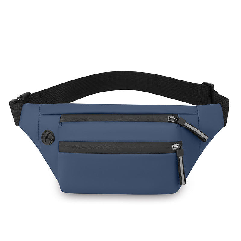 New men's fanny pack casual anti-splashing chest bag multi-layer large-capacity shoulder bag simple solid color messenger bag wholesale