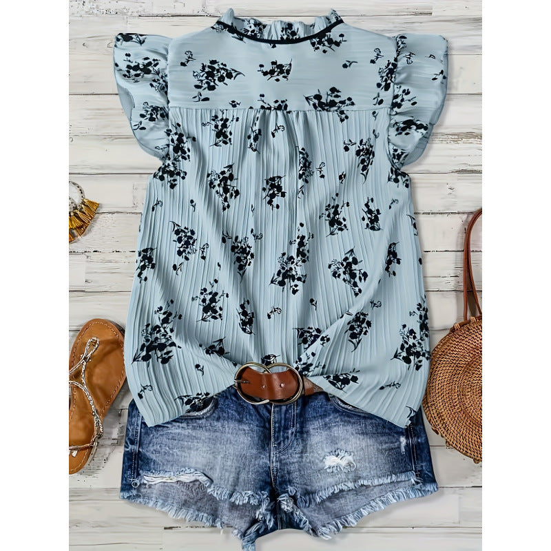 code new arrival  original women's light short-sleeved round neck printingshirt