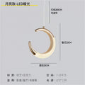 Luxury gold crystal crescent moon ring bedside pendant light - modern minimalist c-ring for bedroom, bar, entryway, and boutique hotel ambiance