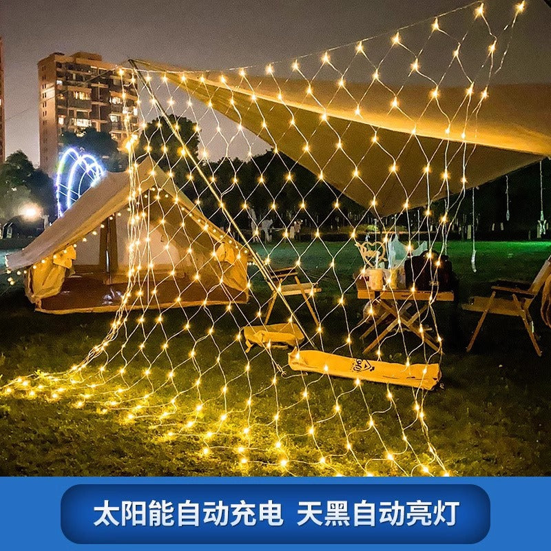 LED net lights, colorful lights, flashing lights, string lights, outdoor waterproof grid shape, full sky, lawn decoration, low voltage fishing net lights