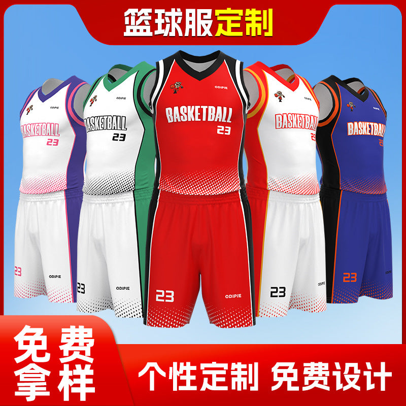 Adult game training jersey sports basketball jersey heat transfer quick drying jersey basketball jersey set custom printing