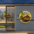 New chinoiserie outdoor waterproof wall lamp solar villa courtyard lamp outdoor wall background shadow wall landscape wall lamp