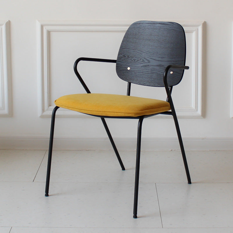 American loft restaurant retro leather dining chair cafe industrial style wrought iron chair designer casual back chair