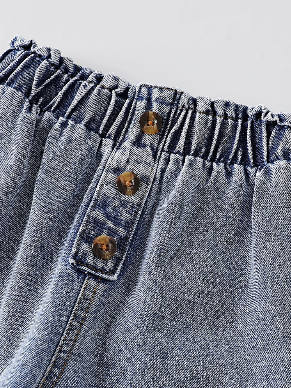 cross-border exclusive: trendy, playful, and energetic blue plaid shirt, jeans, and appliqué embroidered top three-piece set