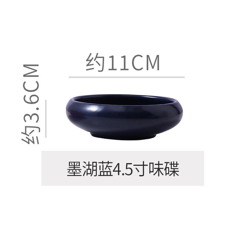 Japanese retro ceramic snack plate stylishfor home restaurant seasoning plate dipping plate rice bowl stoneware dessert bowl
