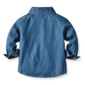 New boys' denim jacket style long-sleeve shirt - spring collection for toddlers and babies