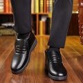 Men's winter warm cotton shoes - fleece lined, non-slip, casual high-top cotton shoes for men, elderly cotton shoes, men's leather cotton shoes for seniors