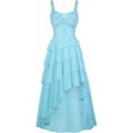Amazon fashionruffles suspender dress for women summerretro silmslimming look chiffon skirt