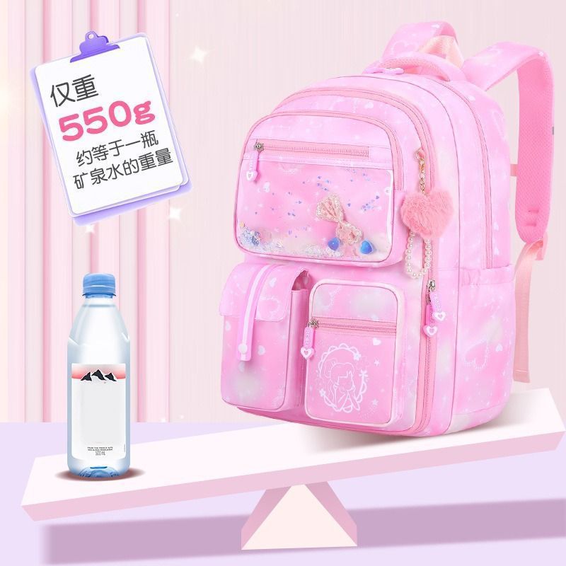 New primary school schoolbag refrigerator large capacity children's schoolbag female 1-3-6 grade burden reduction backpack female