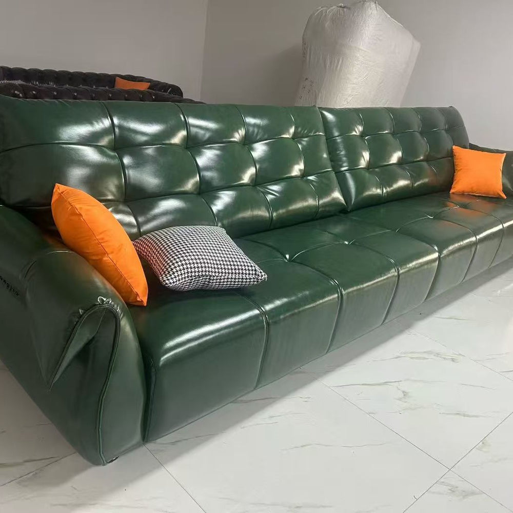 New arrival black swan sofa italian normcore leather art popular large and small apartment living room straight row combination leather sofa