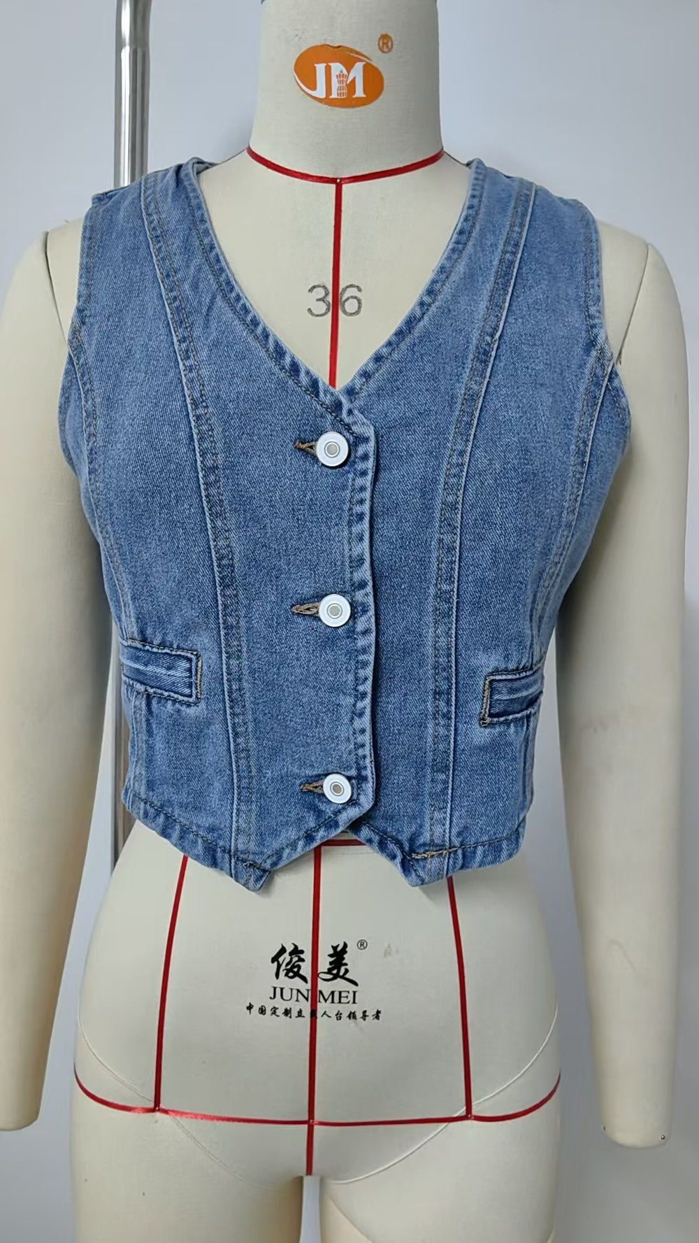 Fashionexport cross-border women's clothing new arrival  independent station washed denim vest hot girl vest tops women's trendy
