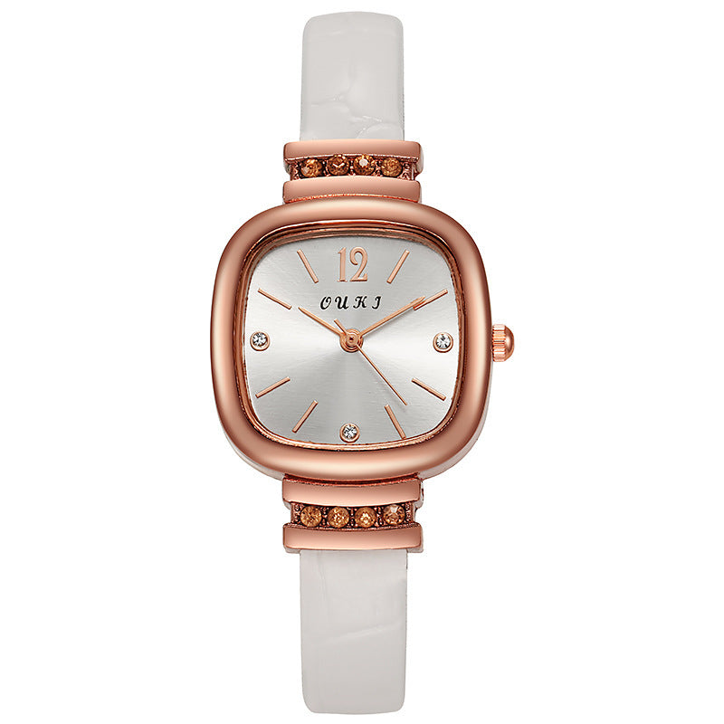 2022 douyin live gift list student small square watch women's square watch small sugar cube quartz large dial