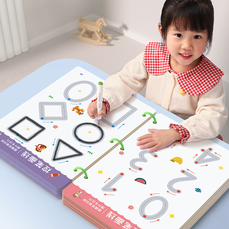 Toddler pen control training copybook, kindergarten calligraphy practice book, kids 2 years old, 3 babies, drawing book, coloring introduction