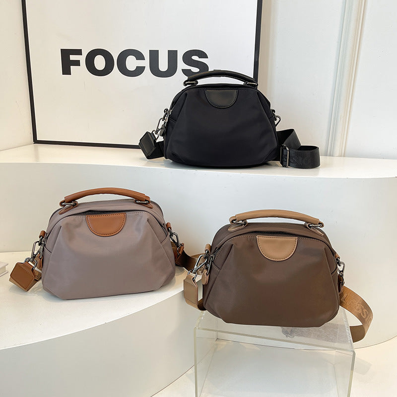 Simple small bag women's 2024 new fashionable versatile large-capacity nylon shoulder bag girl foreign messenger bag