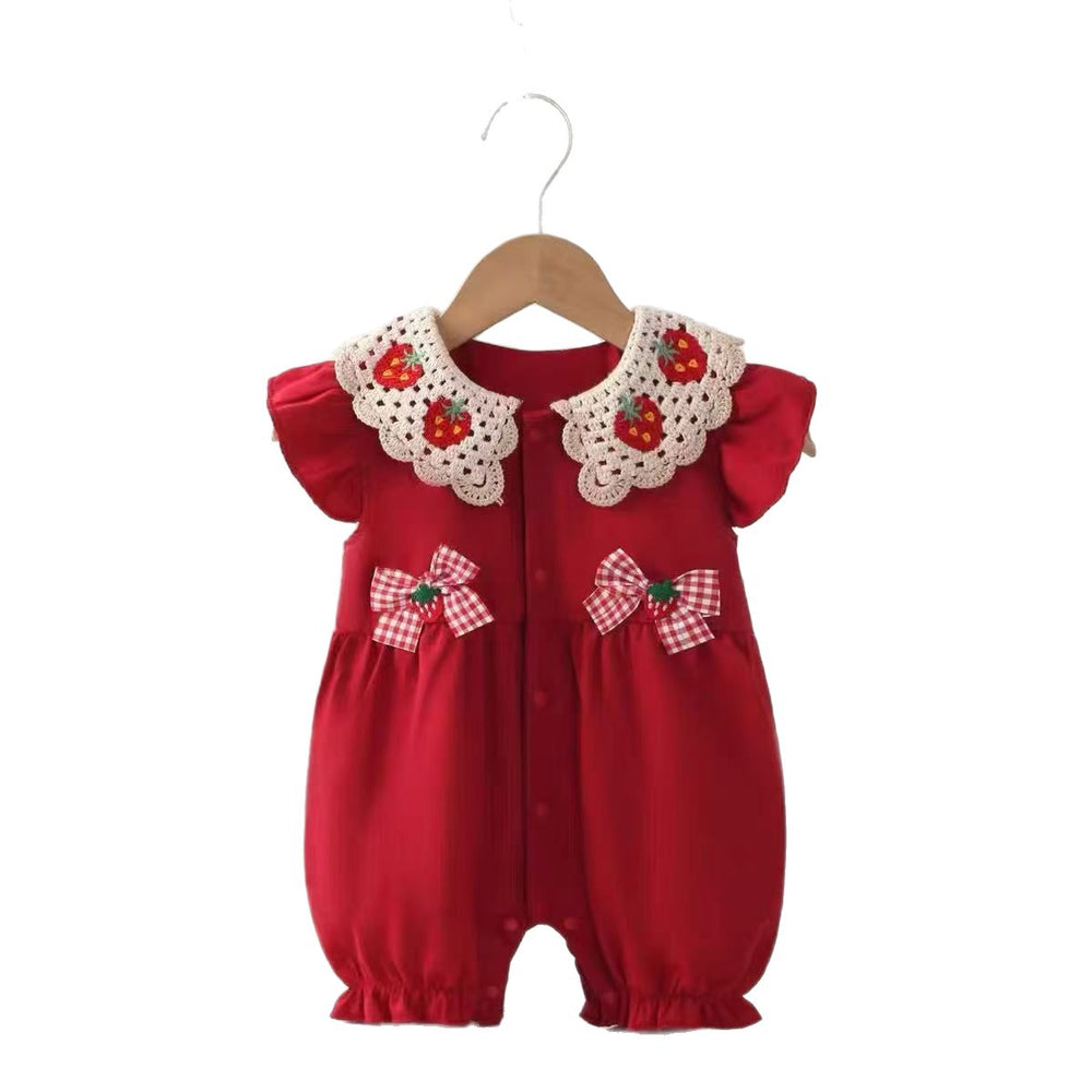 Summer clothes thin flying sleeves summer clothes newborn onesie baby girl outwear romper romper little princess style