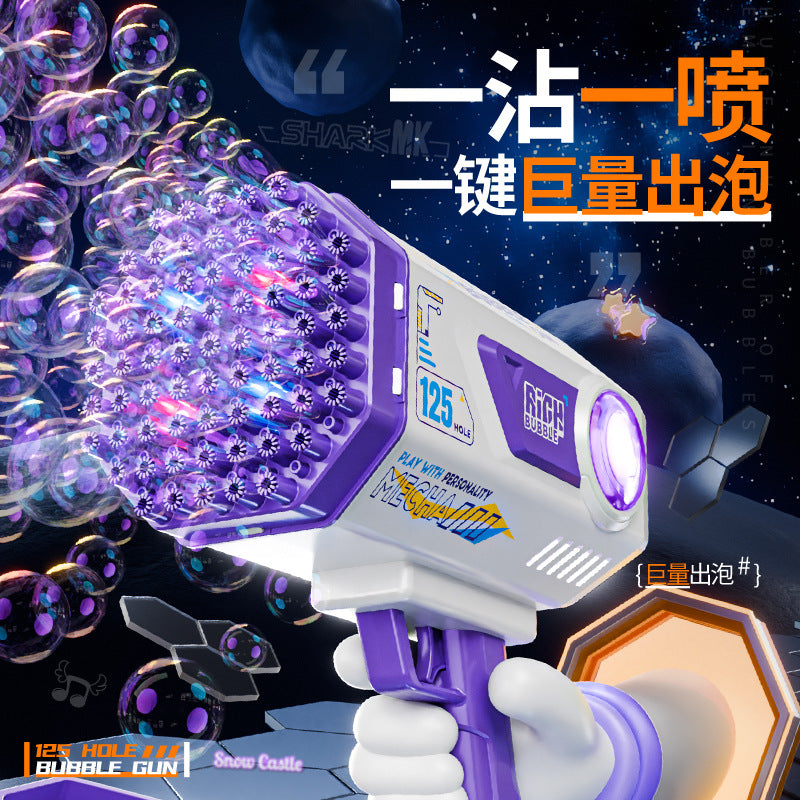 2025 new cross-border bubble machine - kids' handheld electric gatling bubble gun with 125 bubbles - trendy toy for girls