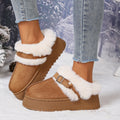Wholesale women's winter new fashion shearling warm snow boots - slip-on, comfortable, lightweight, thick-soled ankle boots
