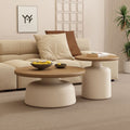 Cream style solid wood coffee table living room for home small apartment casual modern popular side table new arrival round japanese tea table